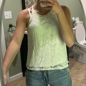 Lace white tank
